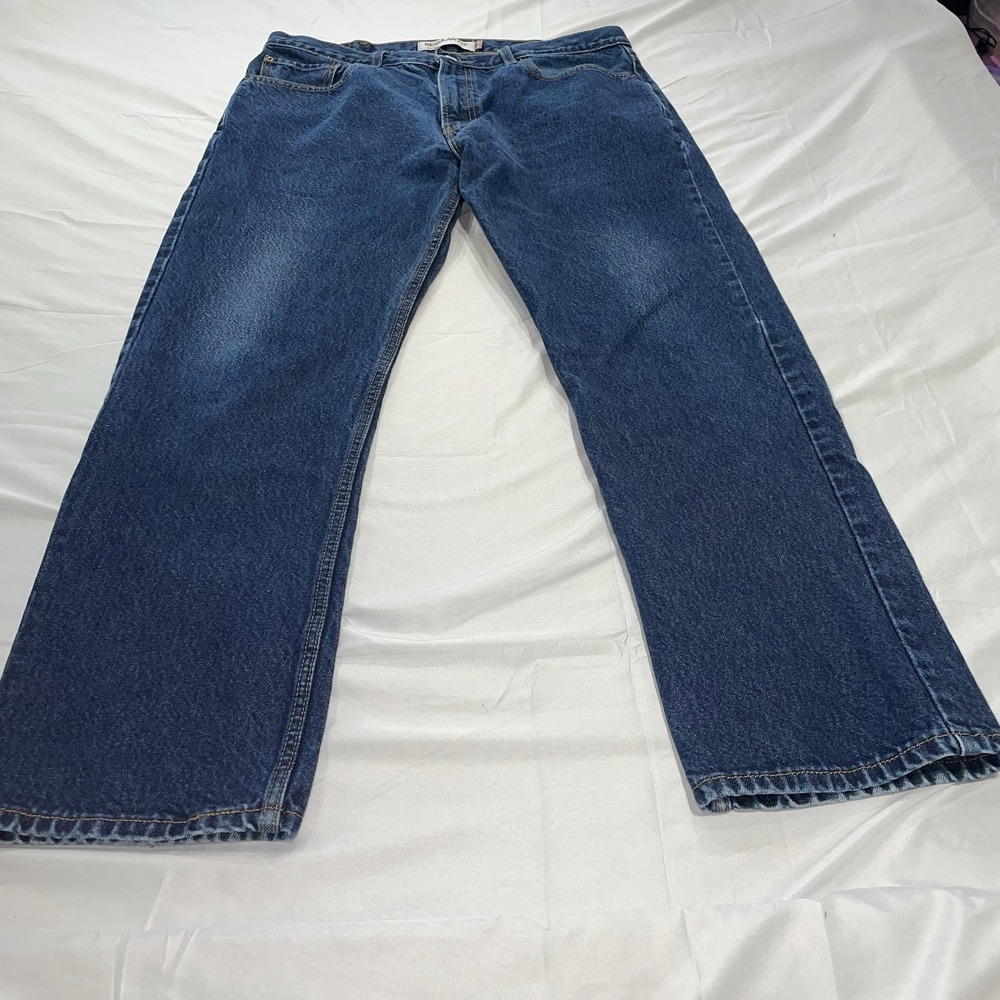 Levis‎ 505 Regular Fit Jeans Mens 38x32 Blue Medium Wash Straight Leg Denim